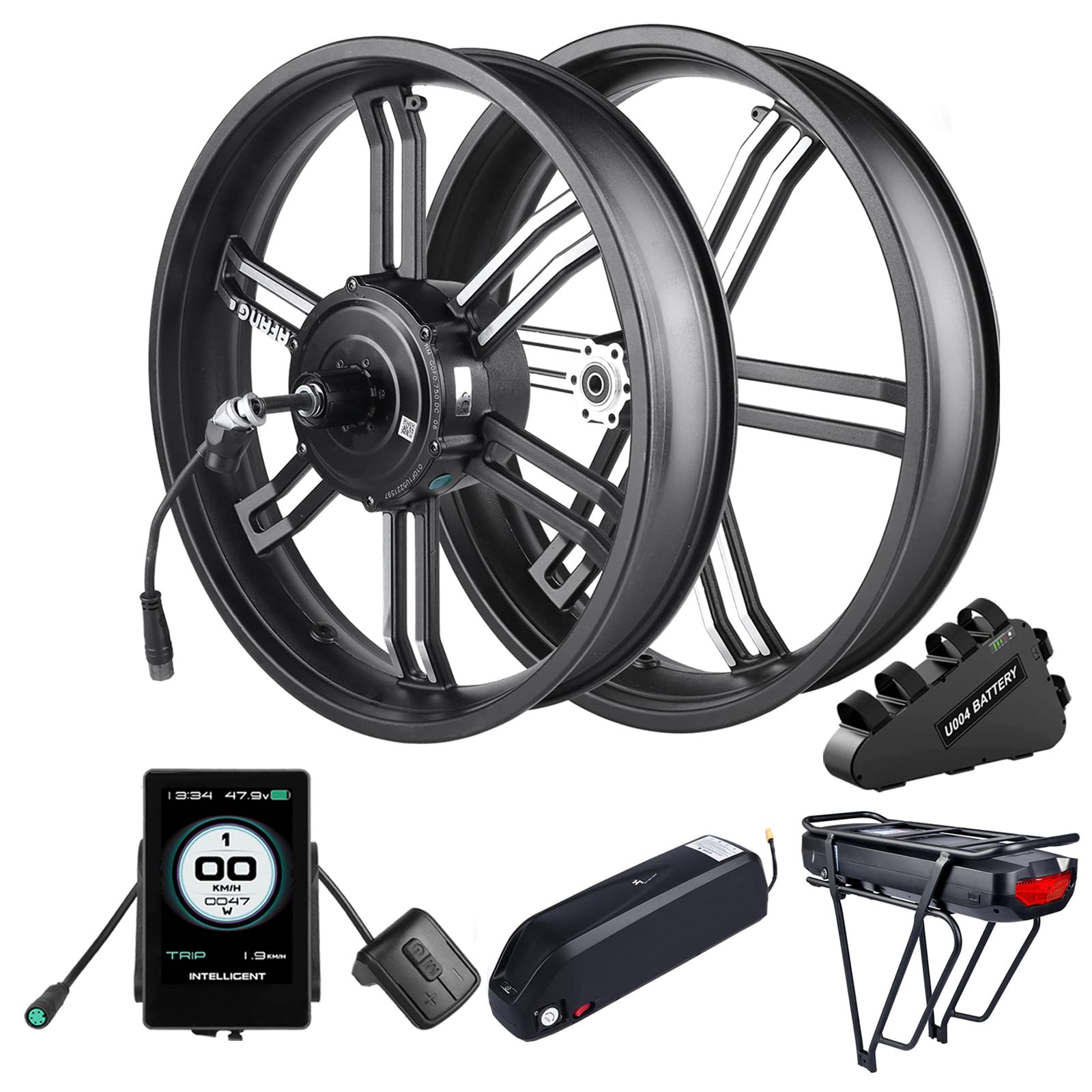 E-bike Conversion Kit High Torque 16 Inch Hub Motor 48V 1000W