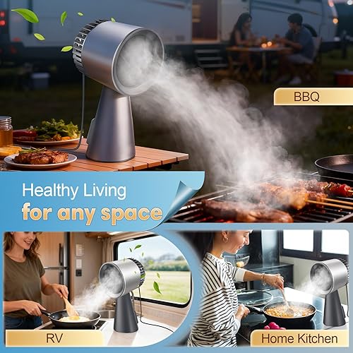 Miniatura 8 de Campana extractora portátil, ventilador de cocina con 3 velocidades, gran colección de aceite y bajo ruido, campana extractora sin conductos con