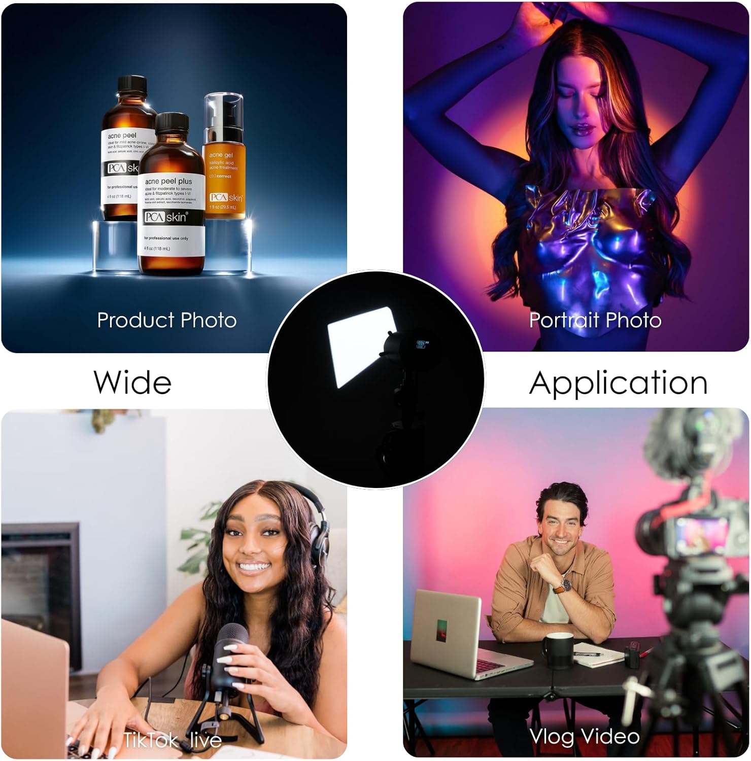 Handheld Optical Snoot,Photography Flashlight Spotlight for Photo, Content Creation,Tiktok Live,Vlog, with 15 Patterned Light Filters and 5 Color Filters