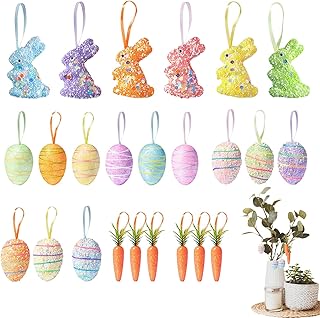 イースターの日のツリーの装飾、カラフルなイースターの装飾,イースターエッグ農家のイースター飾りの装飾 | クリエイティブなイースターカラーのバニーオーナメント、お祝いのカラフルなフォームイースターエッグオーナメント、家庭、庭用