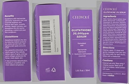 Miniatura 8 de Pure Glutathione Glow Serum 30,000 ppm para manchas oscuras y tono desigual  Fórmula que aumenta el resplandor con niacinamida, 5 veces ácido