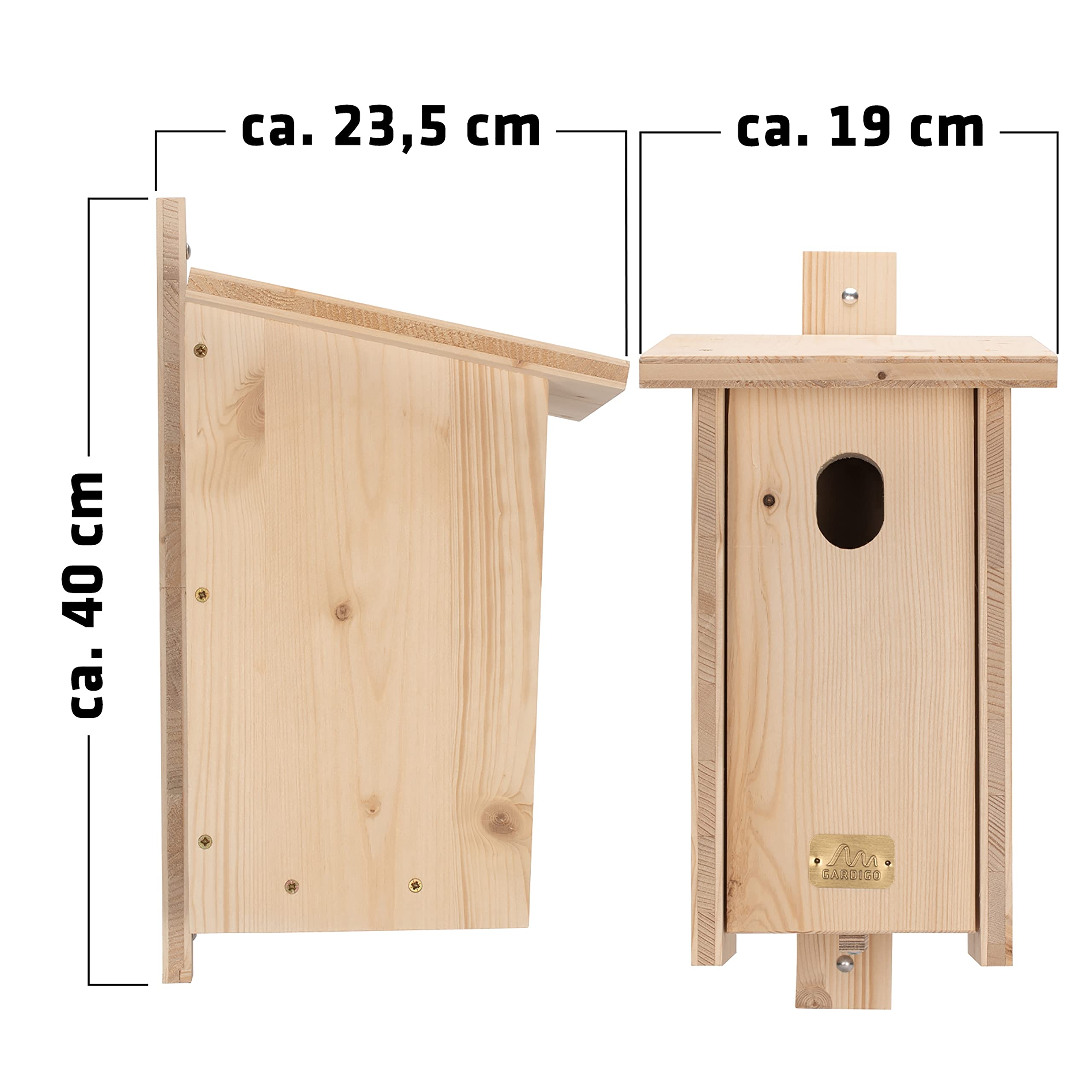 Gardigo Nichoir DIY pour Queue Rouge de Jardin I Kit de Bricolage en Bois d'Épicéa Non Traité et Résistant aux Intempéries I Fabriqué en Allemagne