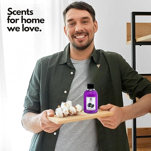 Miniatura 5 de Juego de difusor de varillas Paquete de 2 aroma a piña y cítricos, 3.9 fl oz Caña de aceite de aromaterapia de larga duración, ambientadores para