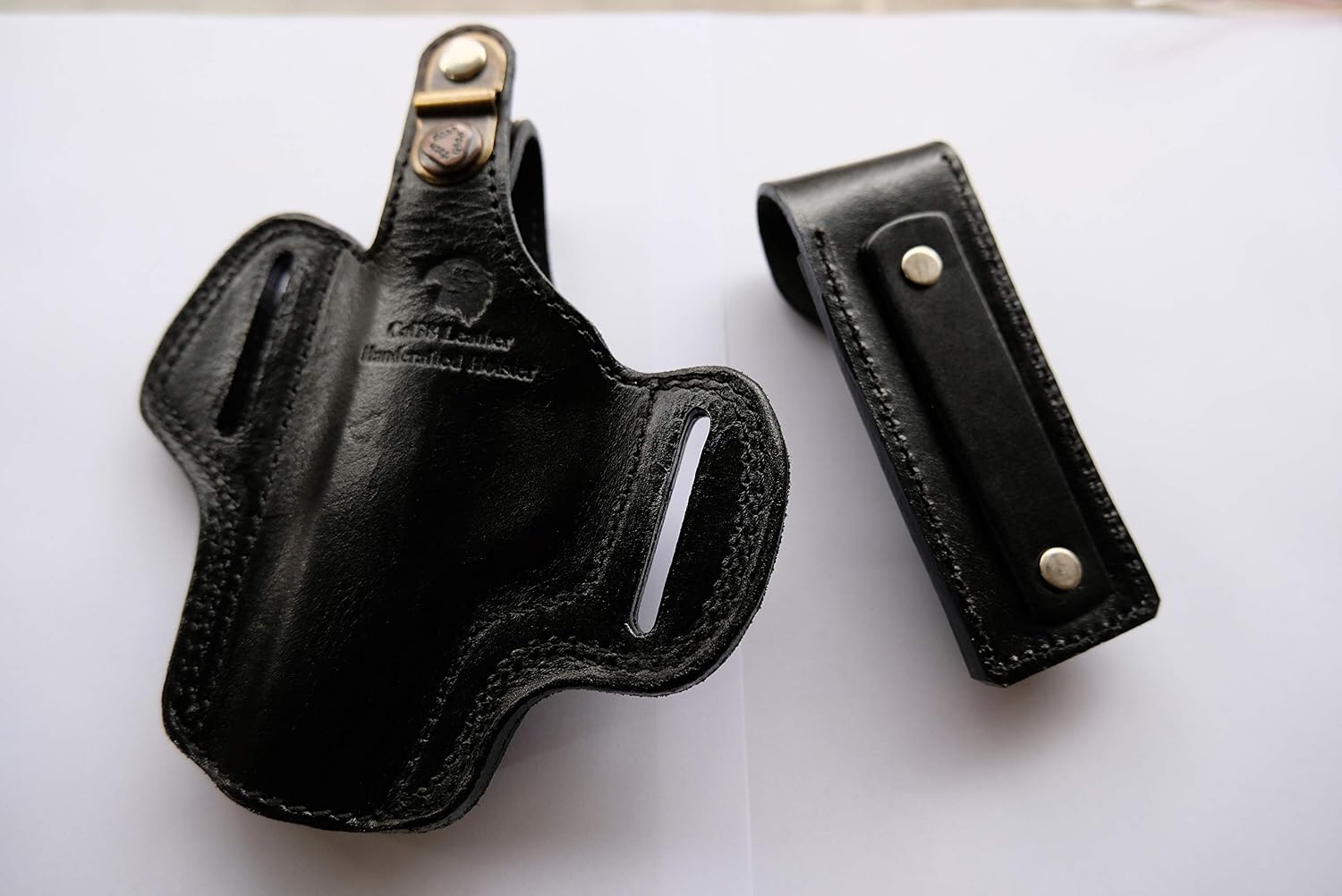 Cal38WP Walther PP PPK PPK-L Leather Belt Handcrafted Holster with Magazine Pouch (R.H)