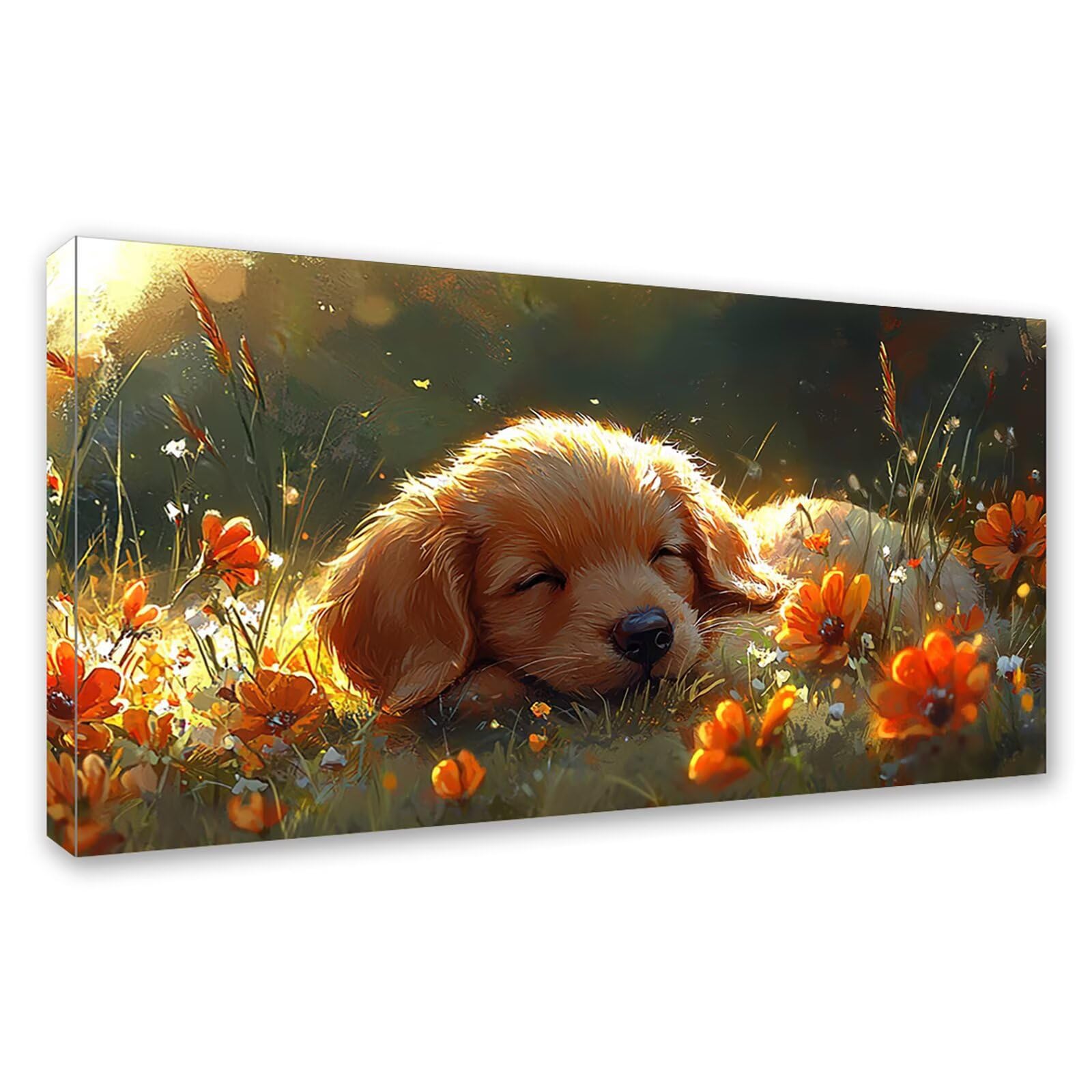 Diamond Painting Grande 120x60cm Flor Diamond Painting Adultos, DIY Perro Pintura de Diamante Manualidades Adultos, 5D Cuadrado Rhinestone Bordado Punto de Cruz para Home Decoration Regalo 0J-321