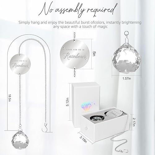 Miniatura 5 de Regalos conmemorativos por la pérdida de un ser querido, idea de regalo única de condolencia, bola de cristal transparente, atrapasoles de sol, caja