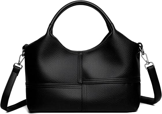 Litchi-patterned bag for women large shoulder handbag leather crossbody