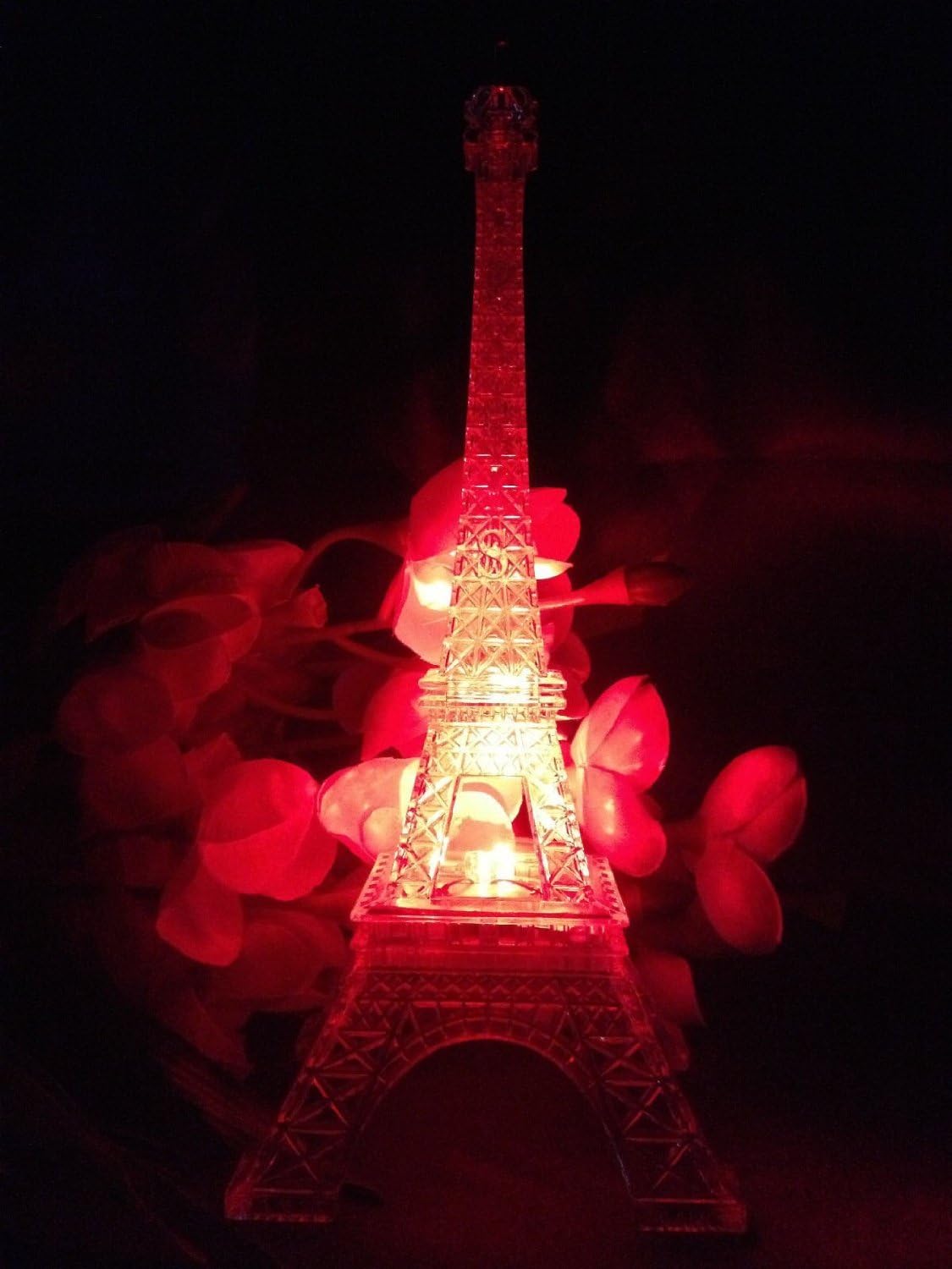 5 Inches LED Light Up Eiffel Tower, Built-in Color Changing Night Light, Battery Included Desk Lamp Centerpiece Cake Topper Decoration Gift (5 Inch)