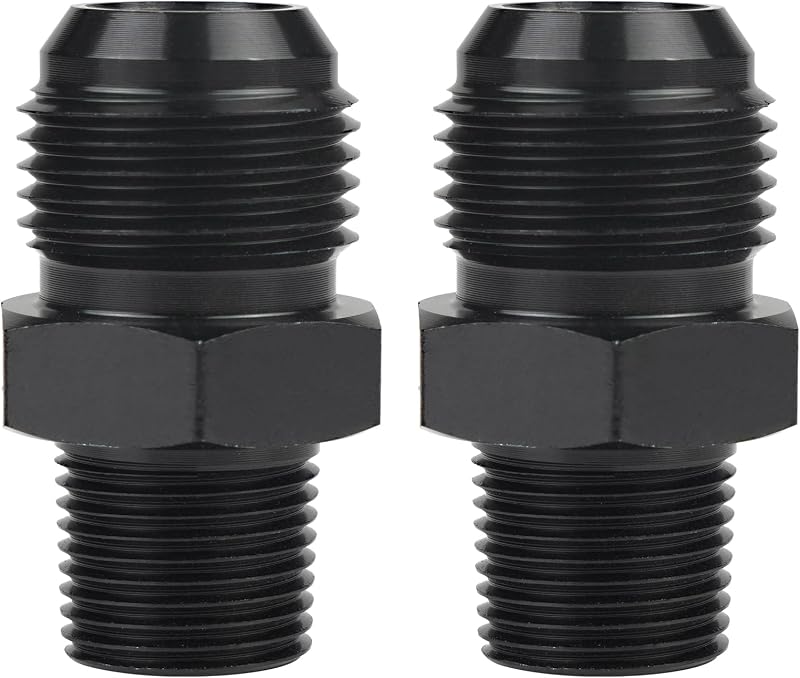 Adaptador de conexão 10AN macho para 3/8 NPT Dexepe em alumínio anodizado preto – 2 unidades