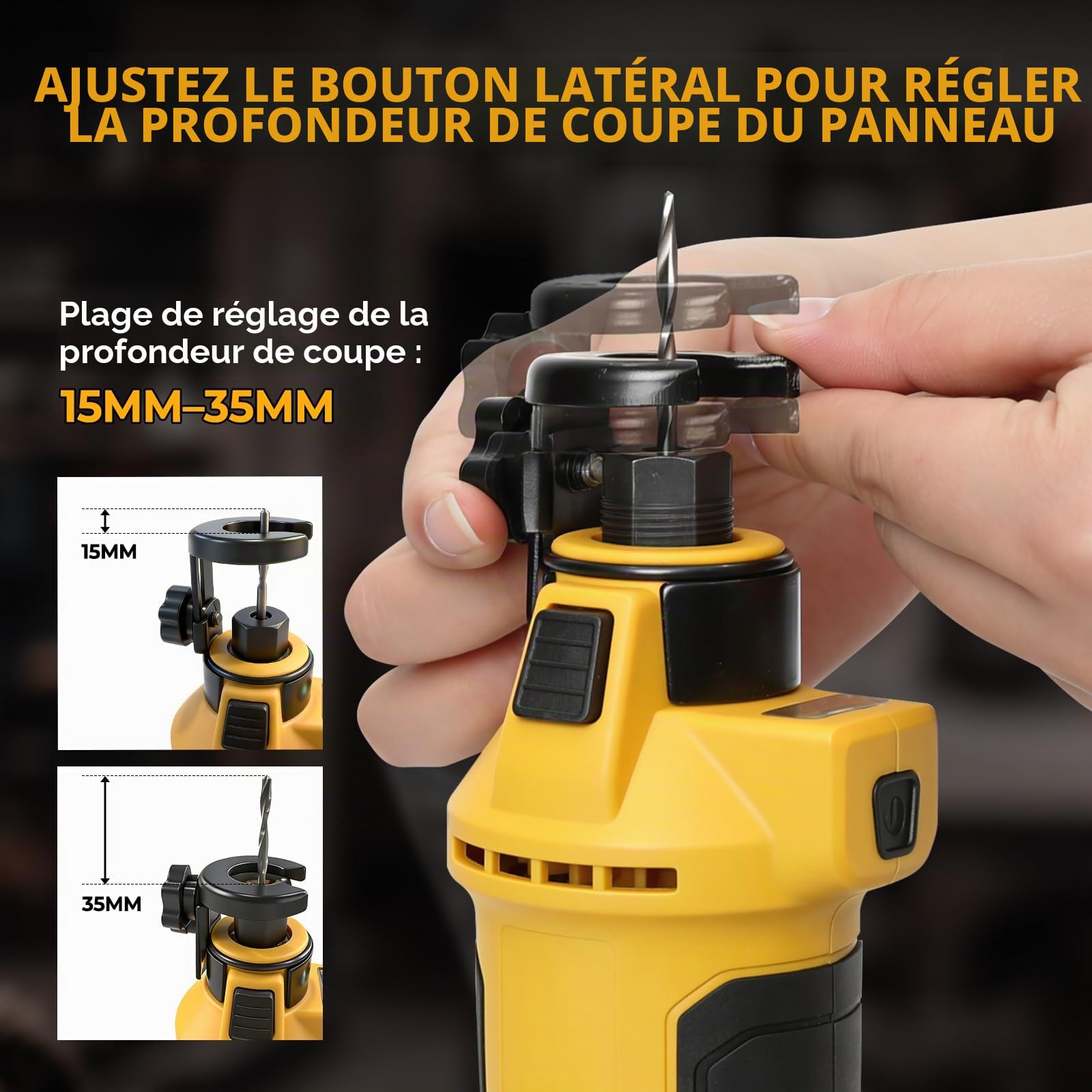 Coupe-cloison sèche sans fil pour Dewalt, 30 000 tr/min, scie à tronçonner sans balais avec lumière LED, scie rotative à profondeur réglable pour cloison sèche, kit de scie à spirale compacte pour