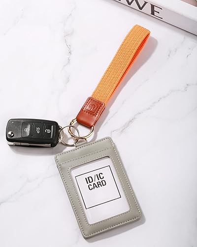 Miniatura 9 de Llavero de pulsera, correa elástica para llavero, soporte para billetera con tarjeta de identificación