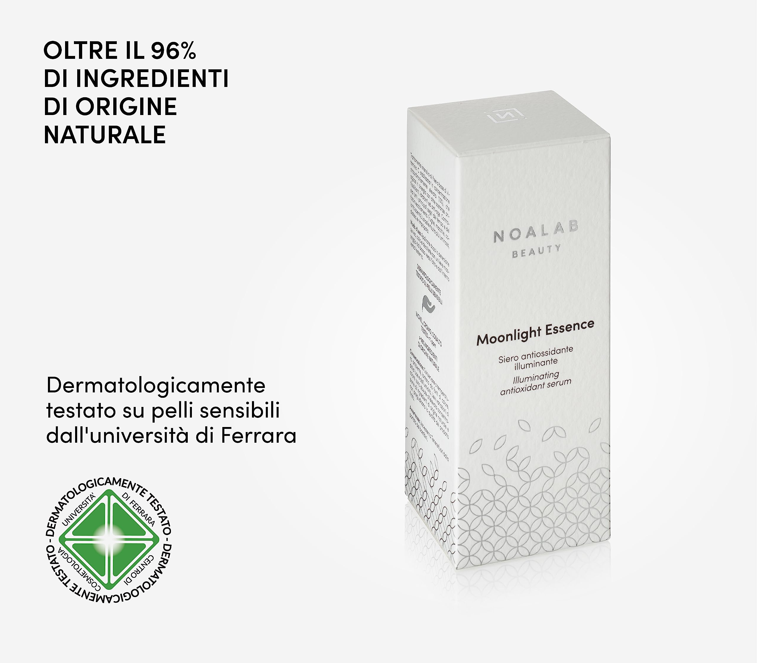 Moonlight Essence Siero Viso Vitamina C 10% Stabilizzata, Anti Age, Idratante, Anti Rughe e Macchie Pelle, Niacinamide, Acido Ialuronico e Vitamina E, Illuminante e Antiossidante, Made in Italy, 30 ml