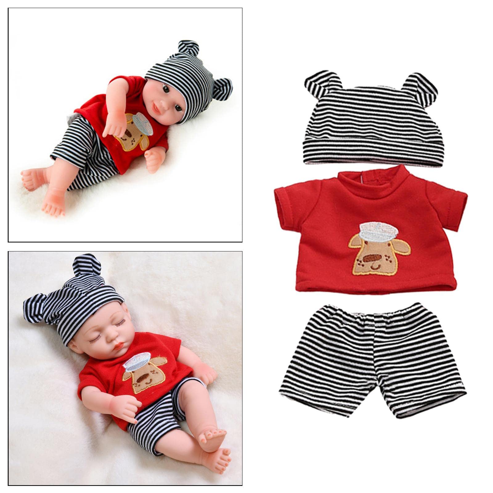 Festfun 5 Vestiti Per Bambola 36 Cm - Set Completo Con Pigiama, Tuta E Bavaglino - 3