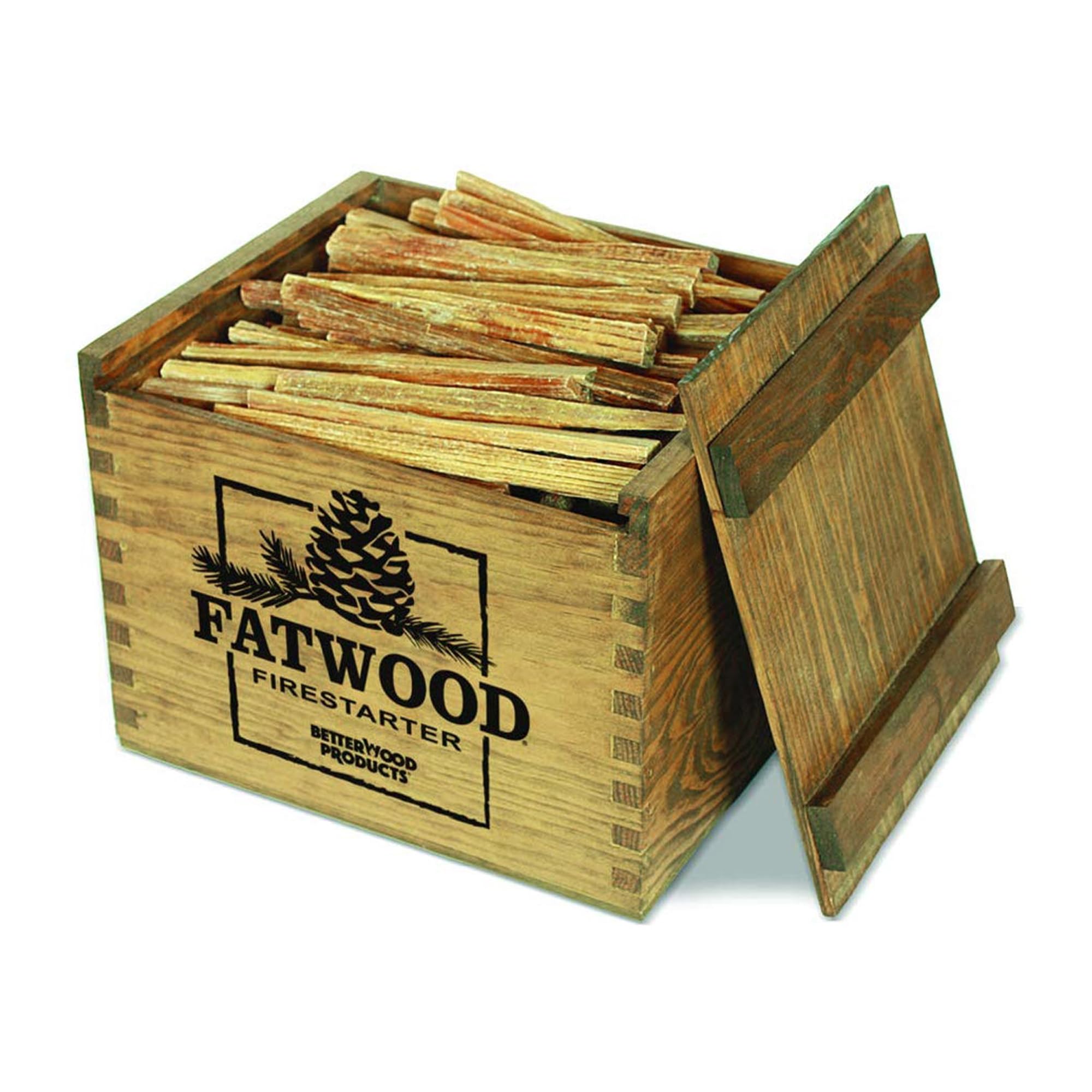 Better Wood Products Fatwood Firestarter Wooden Crate, 12-Pounds