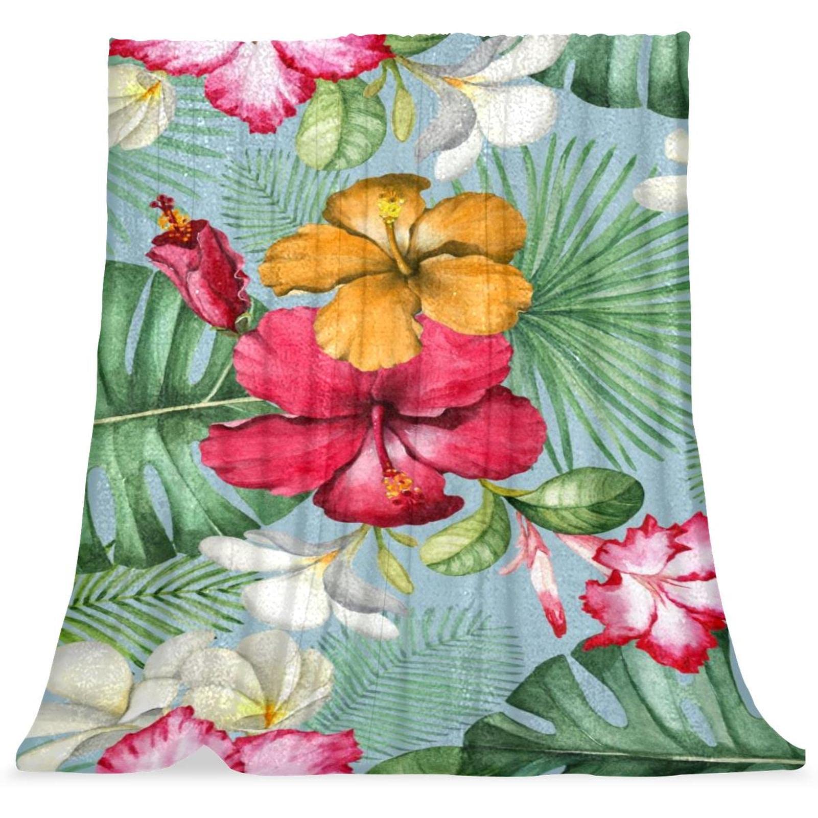 Couvre-lit moelleux fleur hawaïenne fini les lits froids et tristes