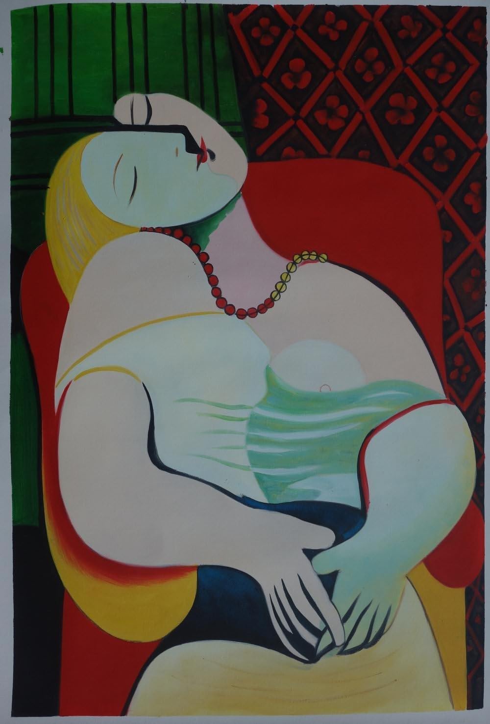 Hand-Painted Surrealism Oil Painting The Dream by Pablo Picasso Unframe Reproduction (24x36 Inches)
