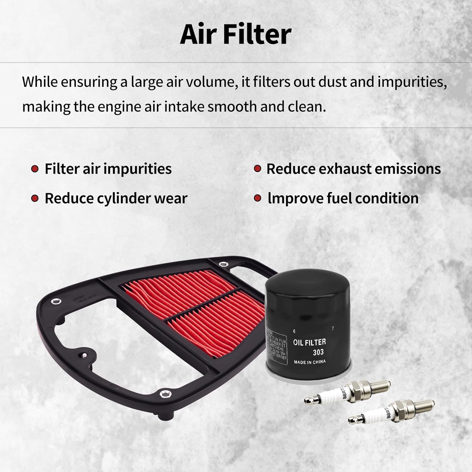 XuLong Air Filter Oil Filter Spark Plug 11013-0015 for Kawasaki VN900 Vulcan 900 Classic Custom 2006-2023 / VN900 Vulcan 900 Classic LT 2006-2023 / VN900 SE Special Edition 2011-2014