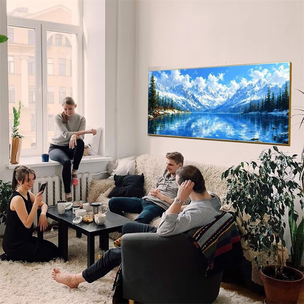 Malen Nach Zahlen Erwachsene xxl, Paint by Numbers Malen Nach Zahlen Landschaft, DIY Geschenk Art mit Pinseln und Acrylfarben Handgemalt Ölgemälde Leinwand für Home Décor, Ohne Rahmen 80x160cm W-222