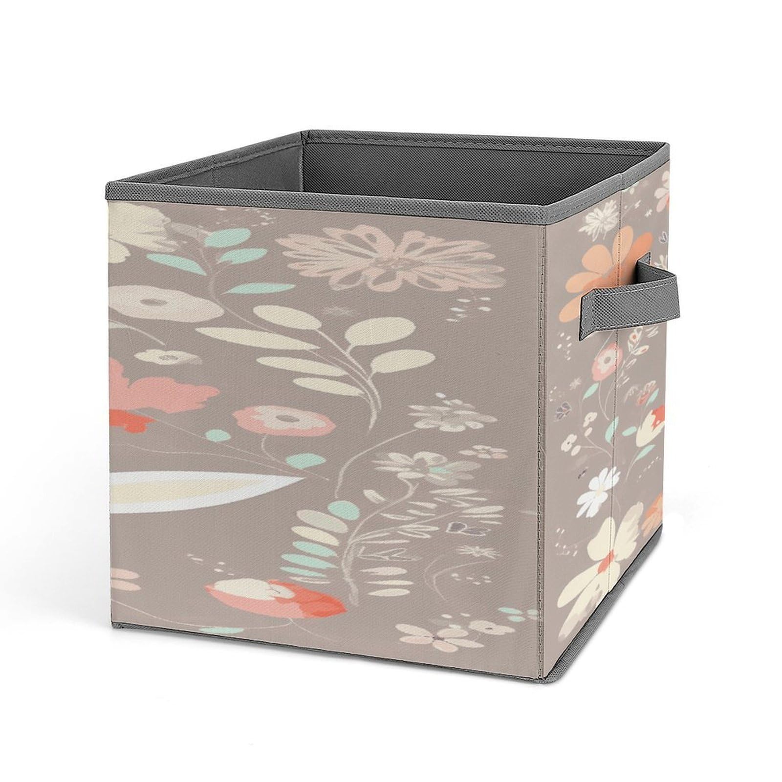 Fodpand Style Easter Bunny Floral Storage Cubes Foldable Decorative Fabric, Storage Bins Baskets With Handles, Closet Organizers And Storage For Home, Office,Closet, Clothes
