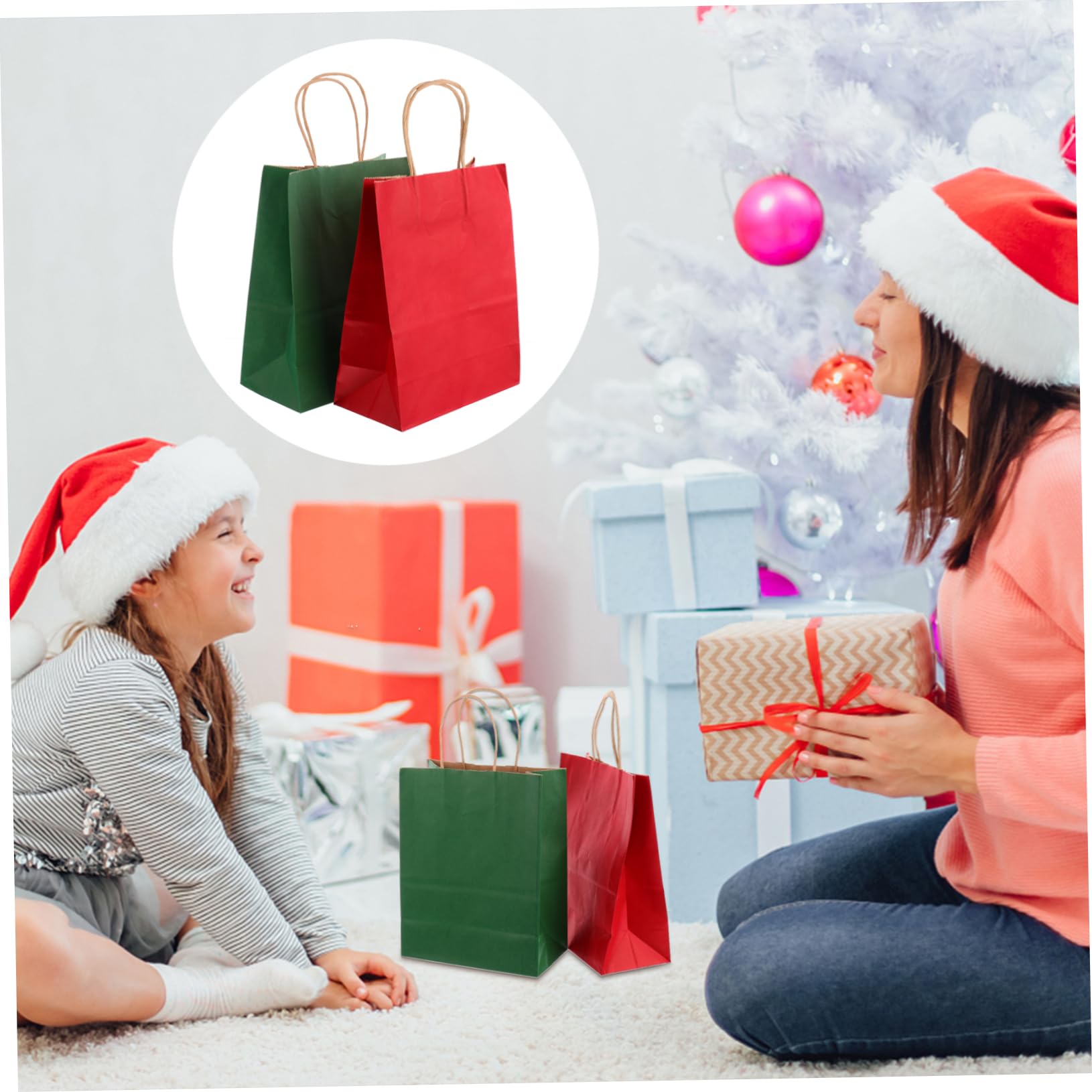 FRCOLOR 24piezas Obsequio de Navidad Bolsas de Papel Kraft para Guardar Ropa Bolsas de Obsequio de Papel para Envolver Festivales