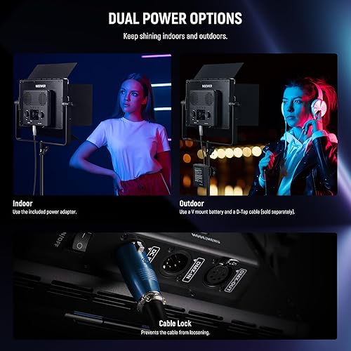 Miniatura 8 de NEEWER PL60C RGB LED Panel de luz de video APP2.4GDMX Control, 60W 23000Lux1.6 ft 2500K-10000K RGBCW Pro Fotografía Estudio Iluminación18 EscenasV