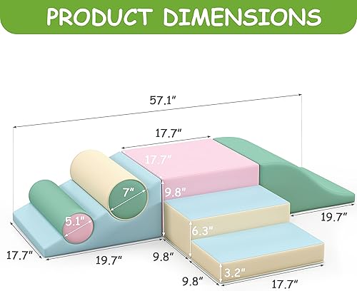 Miniatura 2 de Juguetes de escalada para niños pequeños en interiores, 2 piezas de actividades de escalada y gateo para niños pequeños de 20 pulgadas de largo x 20