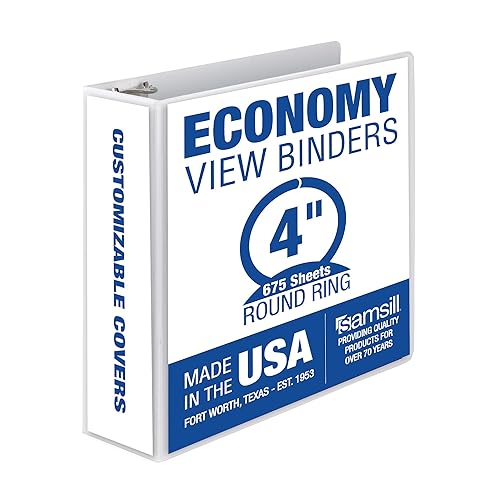 Vista 14 de Samsill (MP48513) - Carpeta de 3 anillos redondos de 1/2 pulgada, fabricada en los EE. UU., con cubierta transparente personalizable para insertos