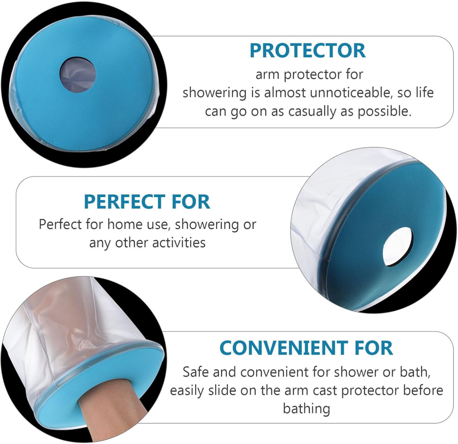 FRCOLOR 3pcs Cast Cover for Shower Arm Protector for Broken Hand Dressing Sleeve for Plaster Casts Non- Design Easy One-Handed Use Suitable for Bathing and