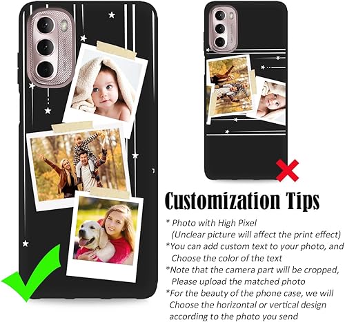 Vista 95 de Funda personalizada para Motorola Moto G Stylus 2021 con nombre de foto, texto y foto, GStylus personalizado -21 funda suave y fina (negro) de 6.8