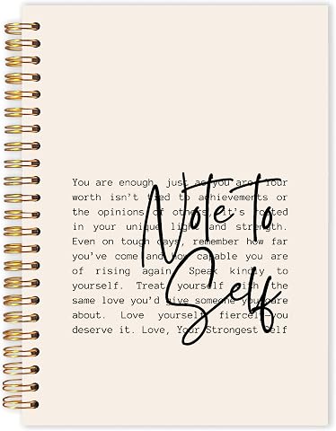 Qabliqo Note to Self Inspirational Spiral Notebook, Motivational Quote Journal for Women and Men, 5.5x8.3 Inches