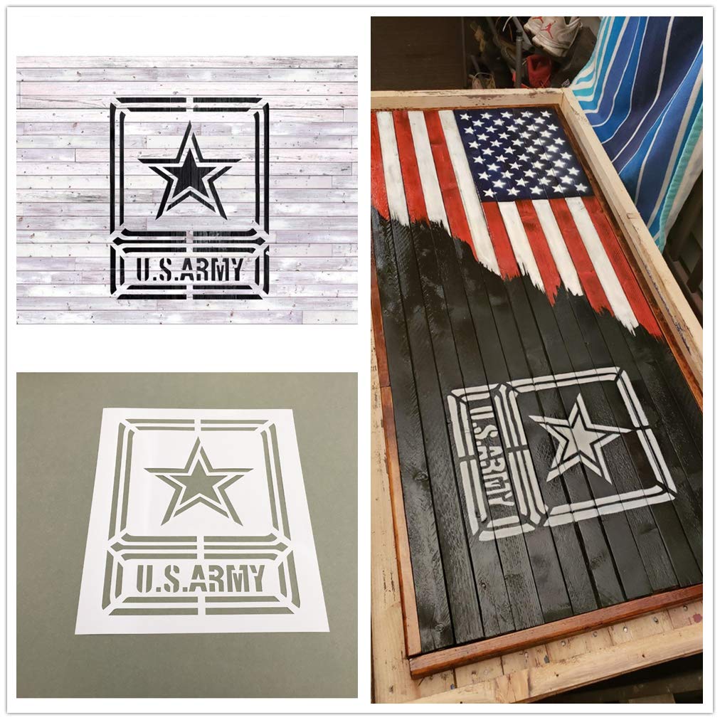 Amazon.co.jp: OBUY 大きな米軍ロゴステンシル (2枚セット) 木