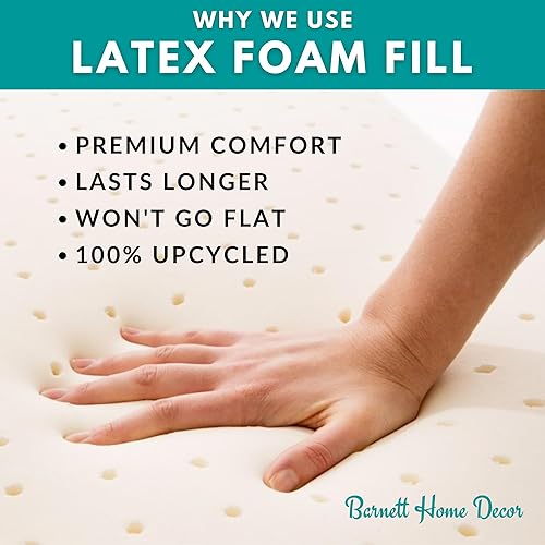 Miniatura 6 de Barnett Home Decor - Cojín para silla de comedor con cintas, relleno de espuma de látex, 100% algodón, fabricado en Estados Unidos, lavable a