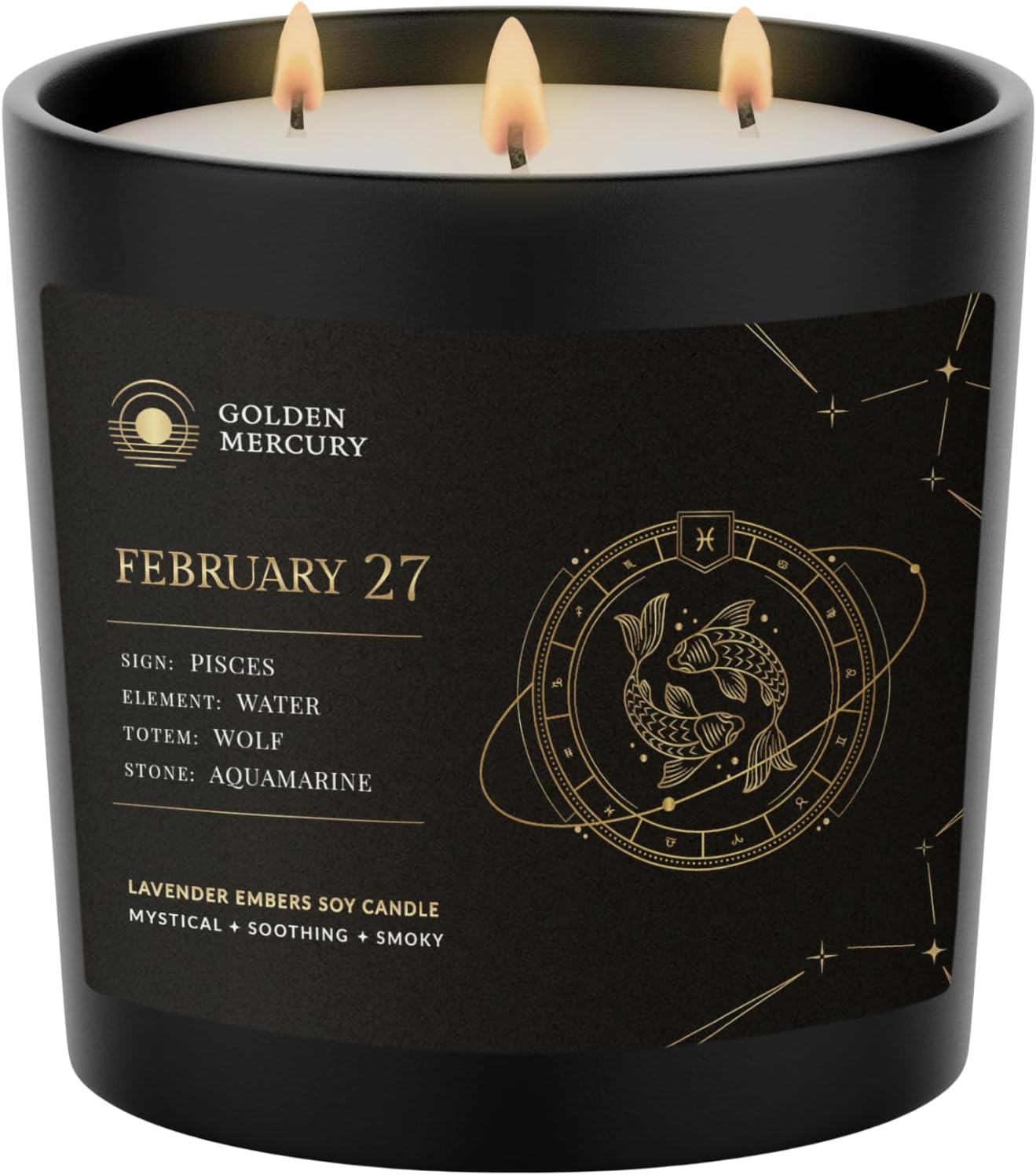 Aries Zodiac Candle by Golden Mercury – April 3rd Personalized Scented Soy Candle with Dates – Unique Astrology Gift for Women, Best Friend, Sister, or Mom – Spiritual Decor and Custom Gift for Her
