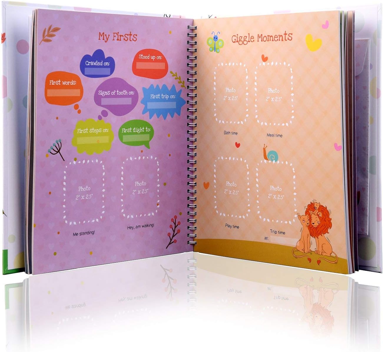 Baby Memory Book and Journal - First 5 Years - 72 Pages - 100 Photo Spaces - Modern for New Parents to Record Photos and Milestones