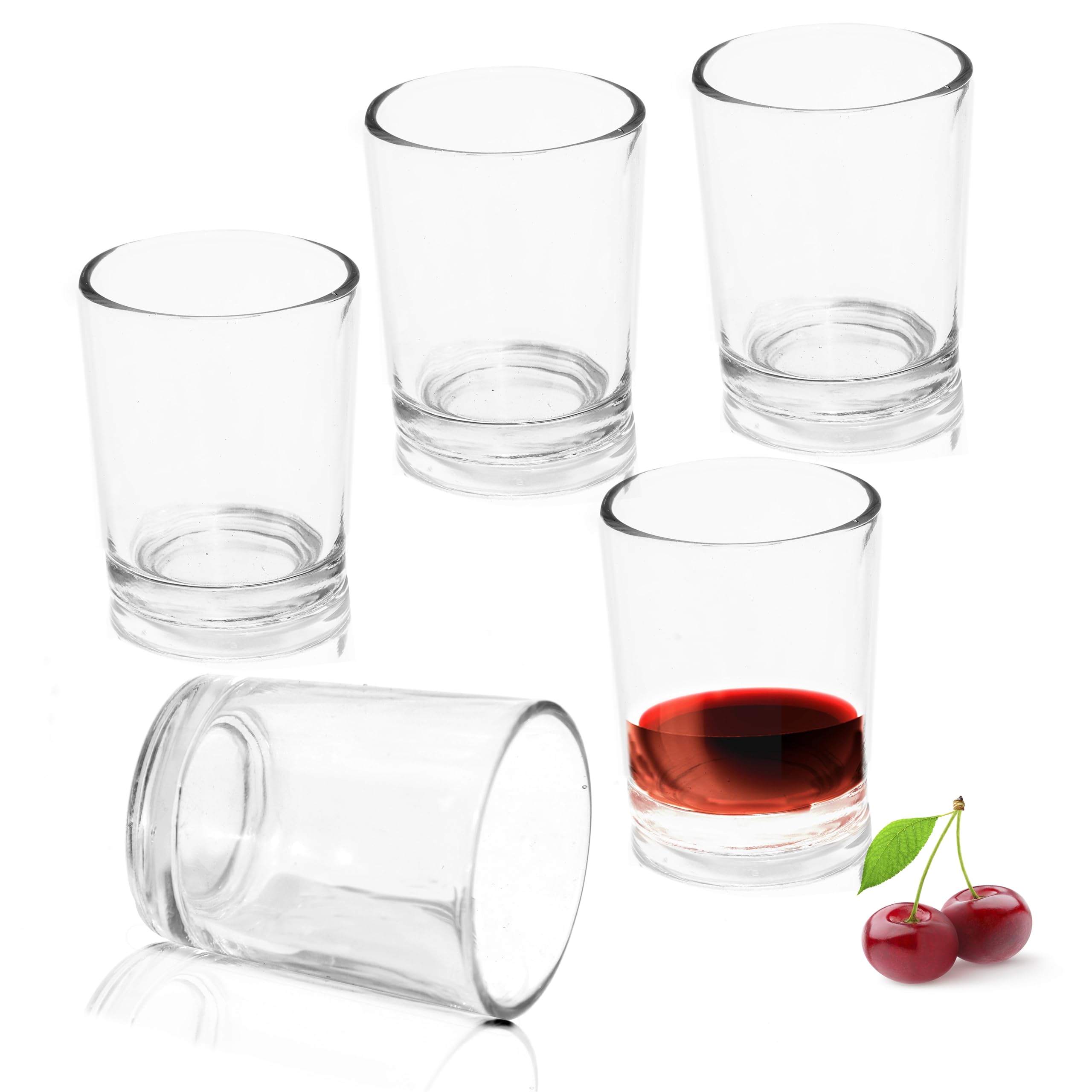 Pure Source IndiaSimple Whiskey Shot Glass Set of 6 Glasses (80 ml, Clear)