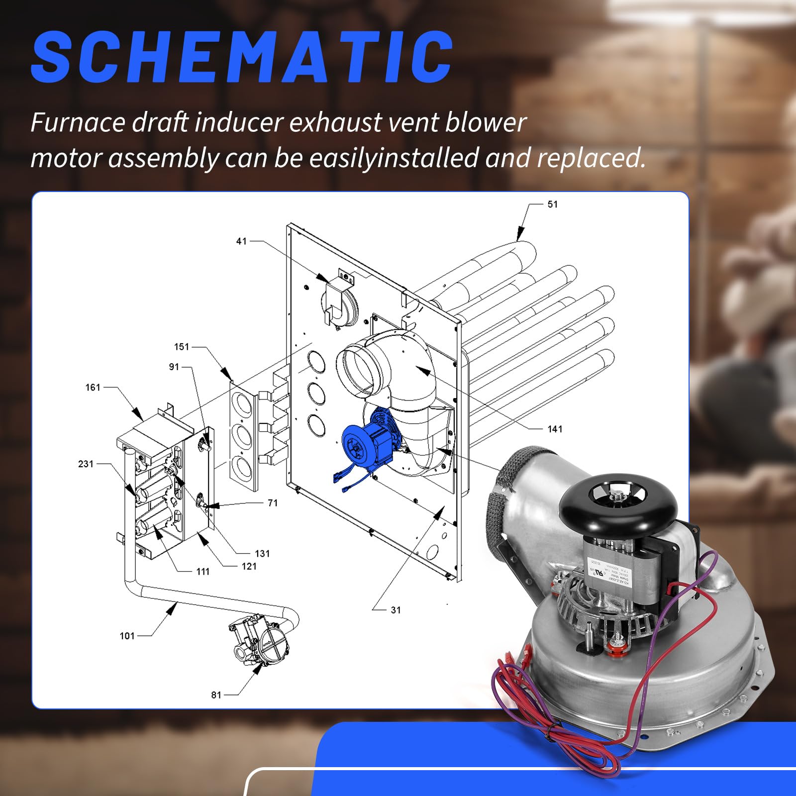 loosoo A078/0131G00000PS Furnace Draft Inducer Exhaust Vent Venter