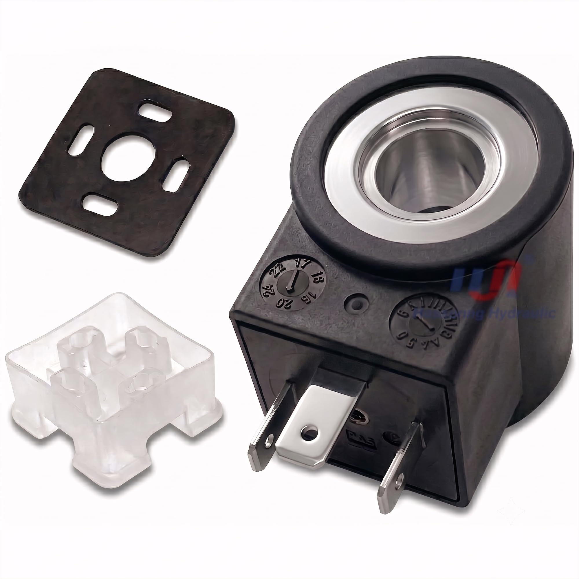 Magnetventilspule Größe 08 10 DC 12 V 24 V 3 Zinken DIN-Stecker für Ersatz von Hydra-force 6356012 6356024 6306012 6306024 43650 Stecker (Größe 08 1/2 Zoll) 2 4 V)