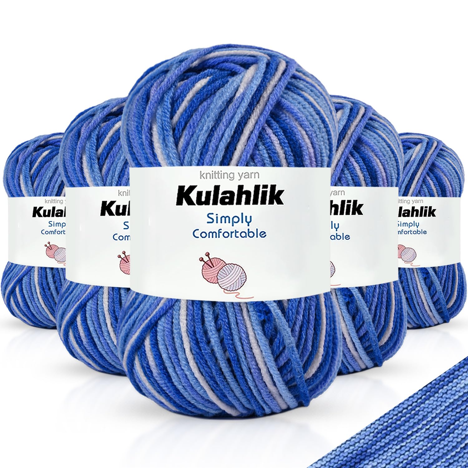 250g(5x50g) Acrylic Yarn for Crochet/Knitting, Colorful Gradient Yarn Thread, 5 Rolls Skeins, Perfect for Any Knitting Crochet and Crafts Mini Project — view 49