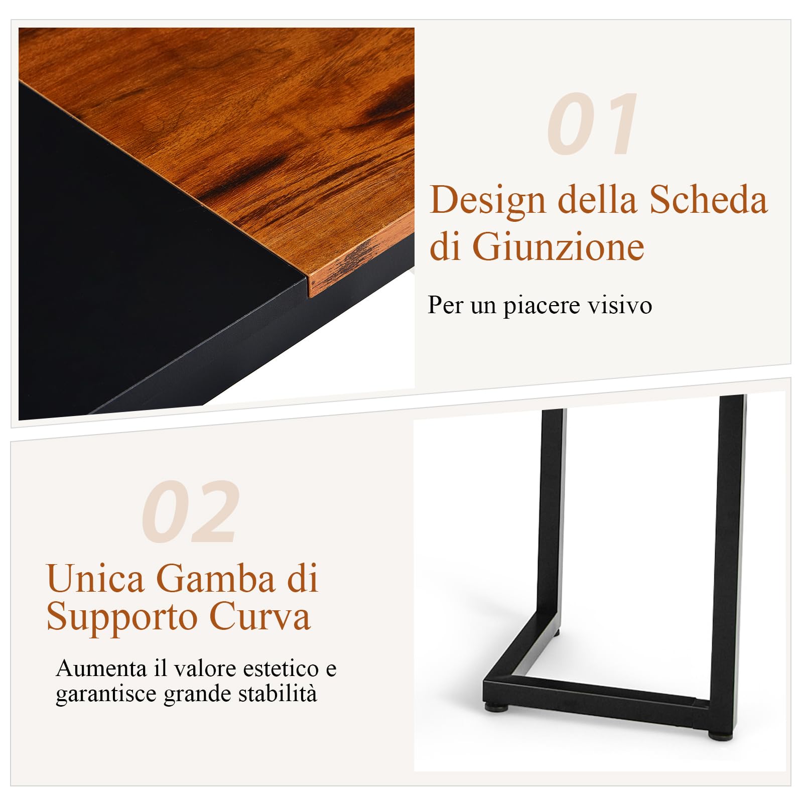 GYMAX Tavolo da Conferenza di 160 cm, Tavolo da Ufficio Industriale con Gancio, Struttura Metallica, Scrivania per Computer per Casa, Ufficio, Sala Conferenze, 160 x 60 x 74 cm
