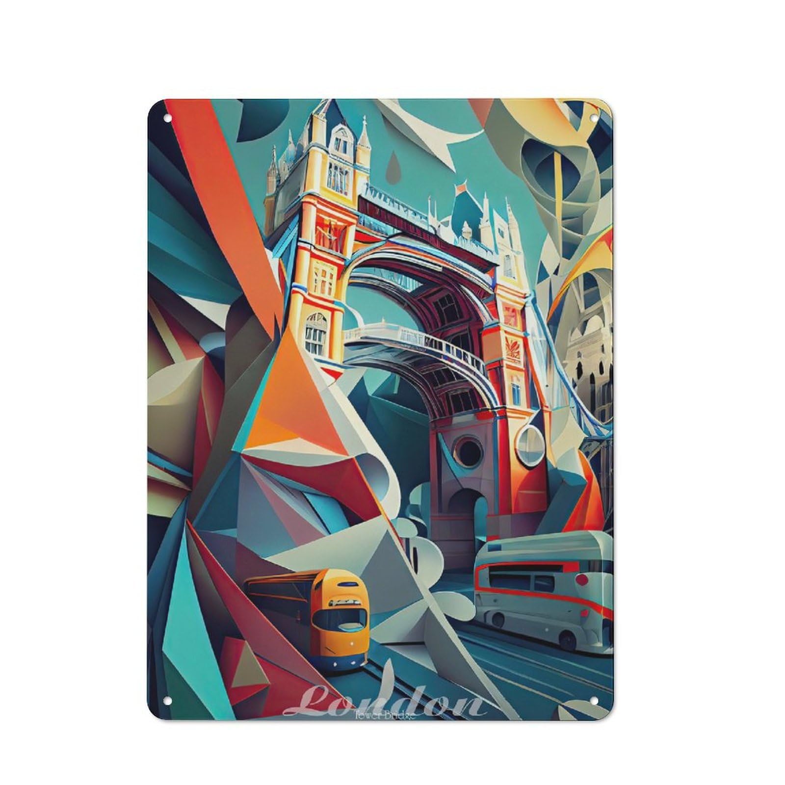 Junmoney London Tower Bridge 1 Vintage Tin Sign 40X30cm With For Studio Or Craft Room, For Garage, Workshop And Man Cave Decoration