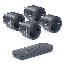sonero® set di prese radio 2300 watt – 1x telecomando, 4x prese per uso interno, portata 30 m, antracite