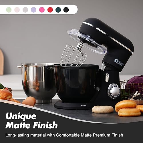 Miniatura 3 de Kitchen in the box Batidora de pie, 4.5QT+5QT, dos tazones mezclador eléctrico de alimentos, 10 velocidades 3 en 1 mezclador de cocina para uso