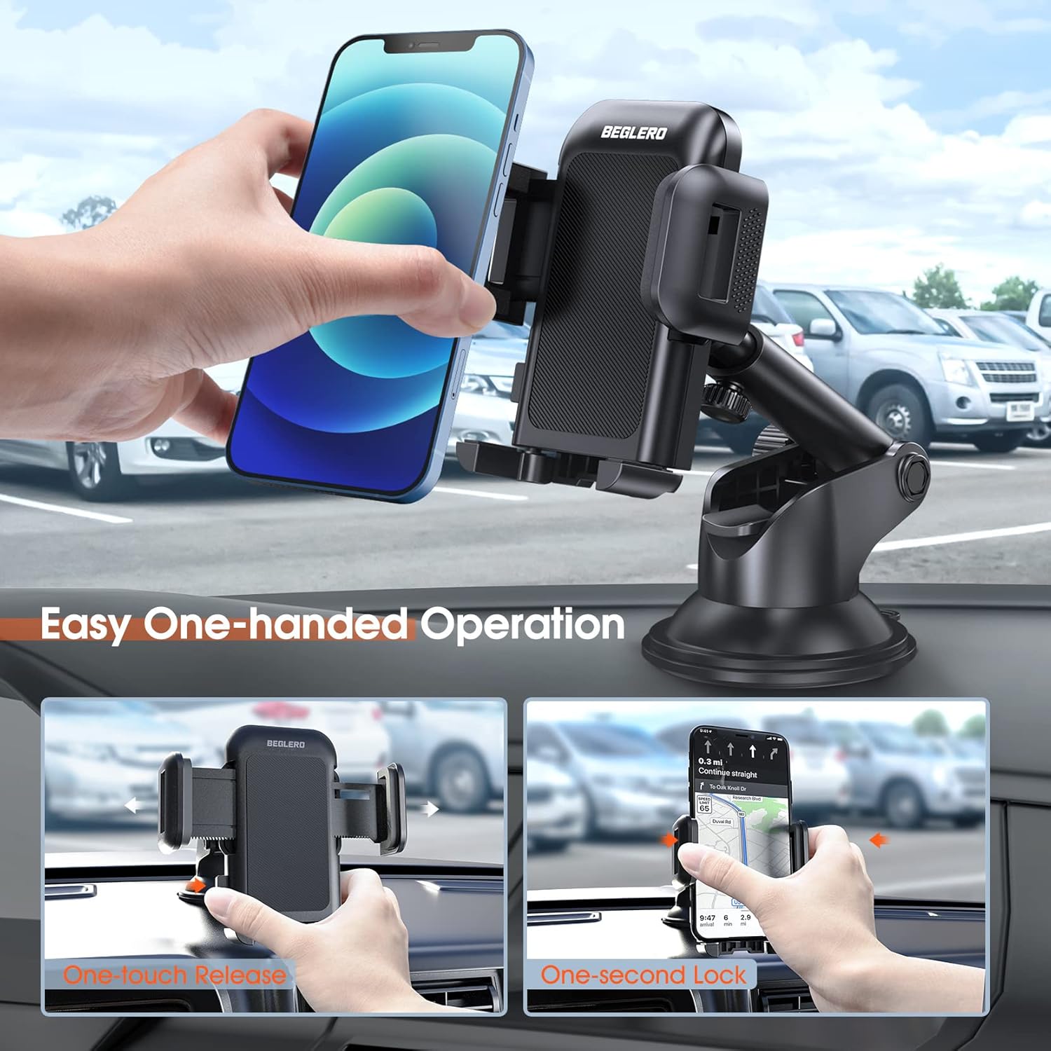 Discount 90% Phone Mount for Car, Universal Car Phone Holder Mount with Hands-Free Strength Suction Cup Long Arm Dashboard Windshield Phone Mount Compatible with iPhone 13 12 11 Pro Max, Galaxy Note and More