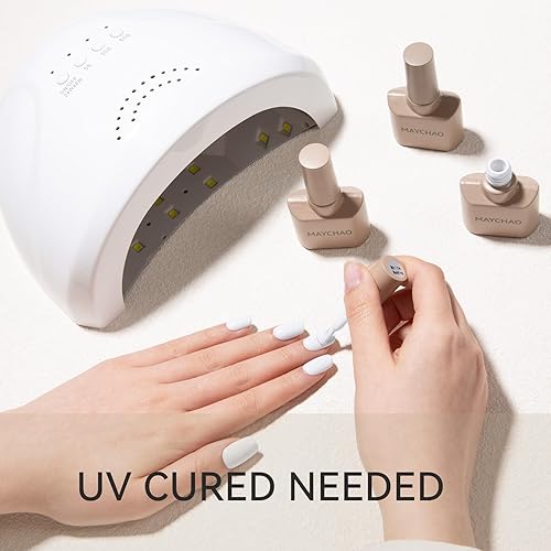 Miniatura 6 de MAYCHAO Esmalte de uñas de gel de 0.5 fl oz, 1 unidad de esmalte de gel morado rojizo oscuro, esmalte de uñas que se absorbe con LED UV, arte de