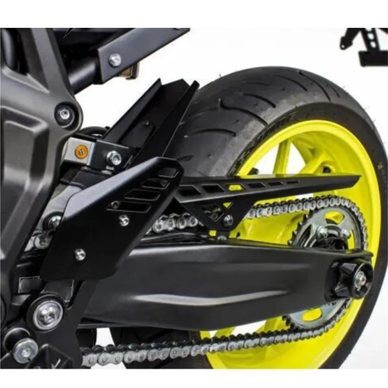 Couvercle de chaîne de pignon Avant Convient pour Yamaha MT07 Tracer FZ07 XSR 700 Tracer 700 7 GT 2013-2021 Couvercle de Protection de chaîne de Transmission arrière Cache-Chaîne(Silver)