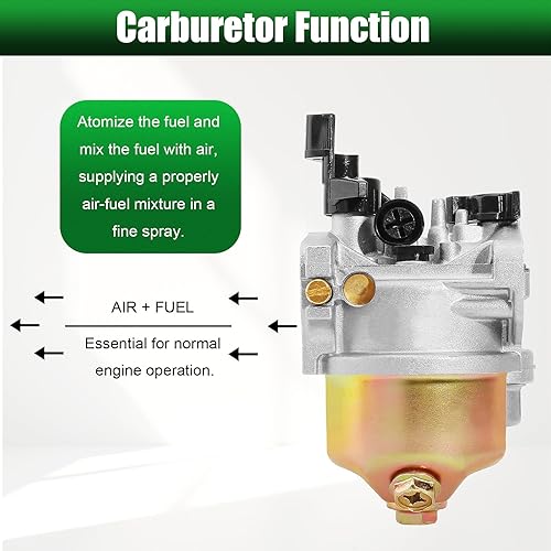 Miniatura 7 de Carburador + bobina de encendido compatible con GX110 GX120 GX140 GX160 GX168 GX168F GX200 5HP 5.5HP 6.5HP 16100-ZH8-W61 Generador de cortacésped