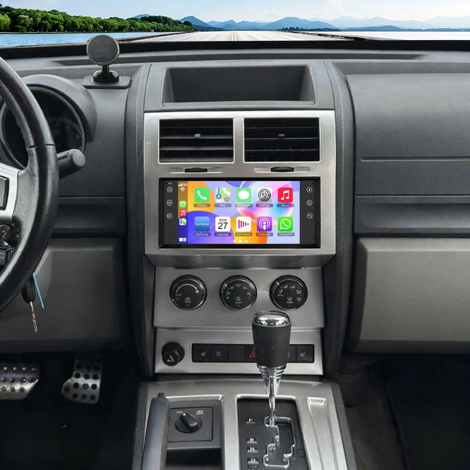 7inch Car Stereo Radio for Dodge Nitro 2007-2011 Android 13 with Wireless CarPlay Android Auto, Touchscreen WiFi GPS Mirror Link Bluetooth FM SWC + Backup Camera 2+32G