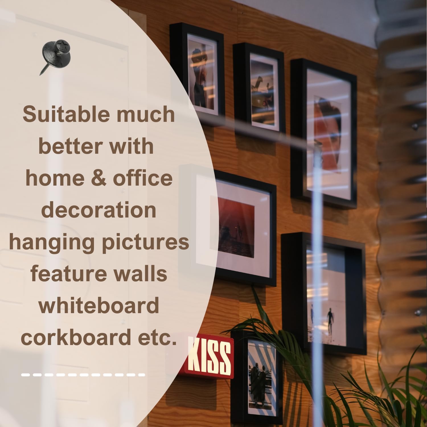 50pcs Gold Thumb Tacks for Picture Hangers - Heavy Duty Push Pins, Double Headed Thumbtacks for Hanging, Metal Wall Tacks, Pins, Nails, Hooks (Gold) thumbnail