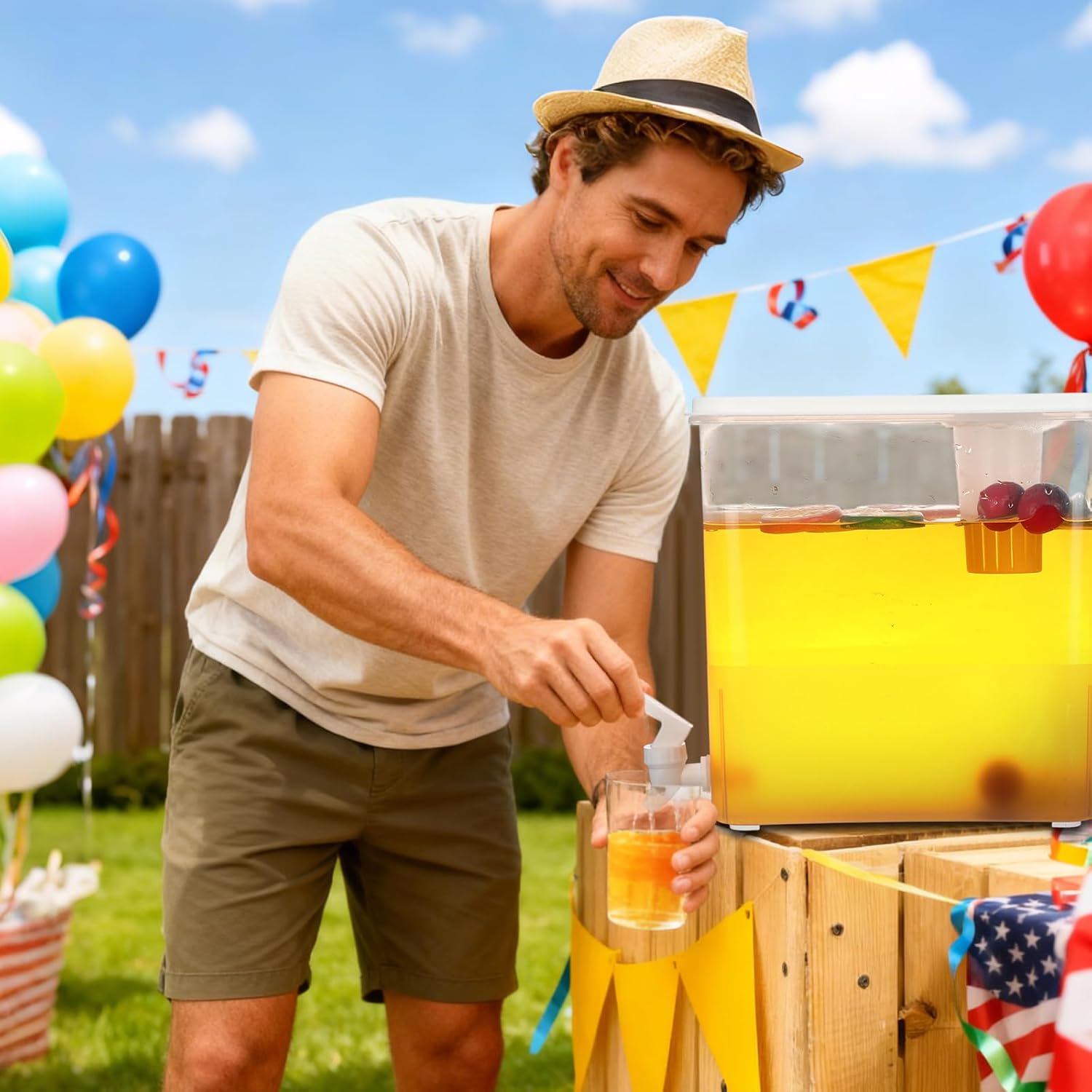 domensi 2 pack 2.5 gallon drink dispenser for fridge with spigot water dispenser leak proof lids filter screen beverage juice container sealed plastic lemonade milk cold hot drink tea jug for party 2 2.5 gallon