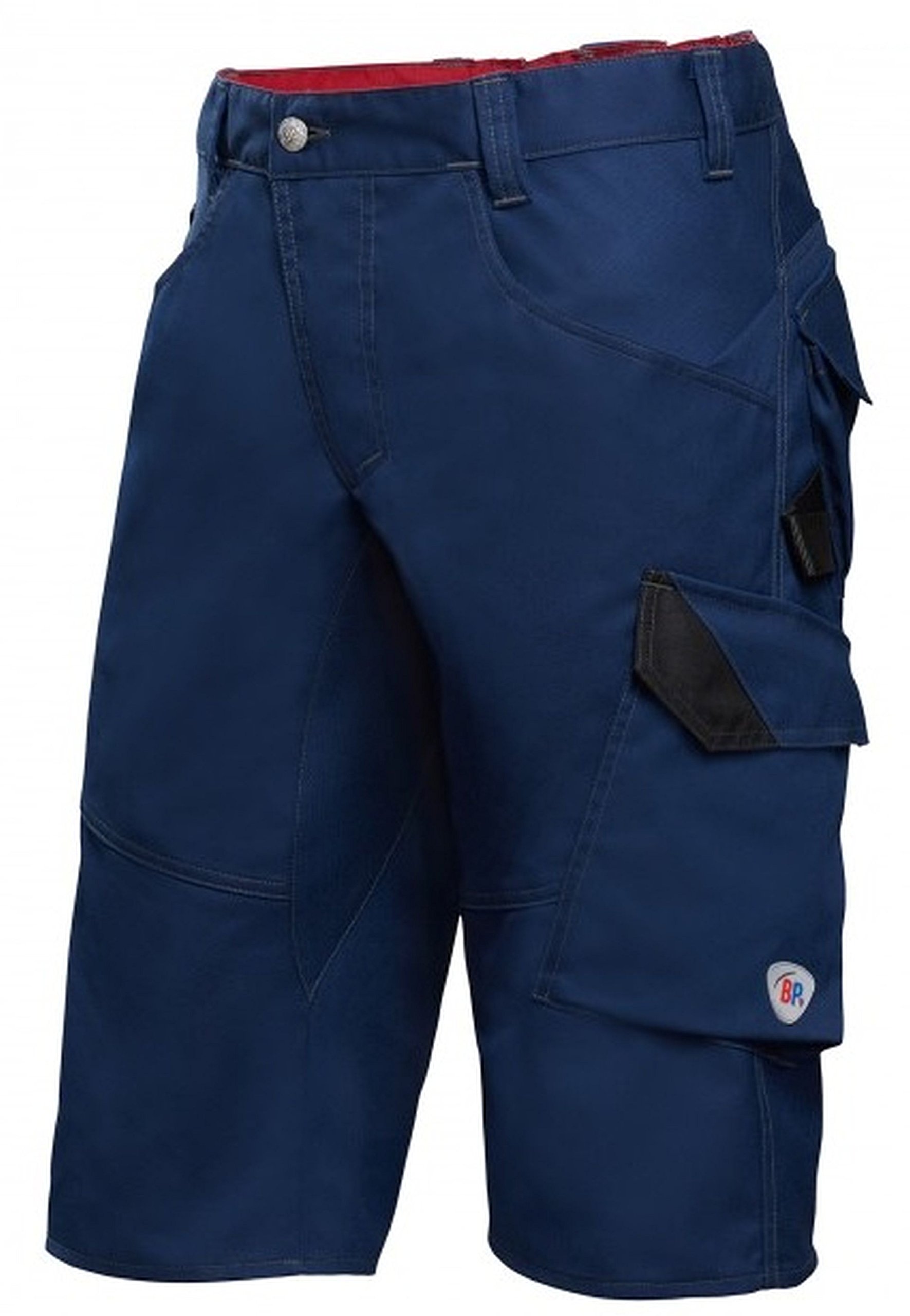 BP 2401-820-1332 Bib & Brace, Stretch Braces With Clip Fastenings, 320,00 G/M², Royal Blue/Black, Size 31/32N